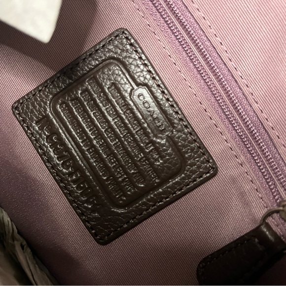 COACH Brown Pebble Leather Duffle Convertible Shoulder or Crossbody Purse Bag - Picture 7 of 11